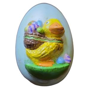 Vtg 1978 Easter Egg Ceramic Duck Hand Crafted Signed Arlene